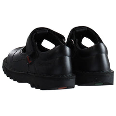 Kickers T-Bar Flutter Kids Black Shoes