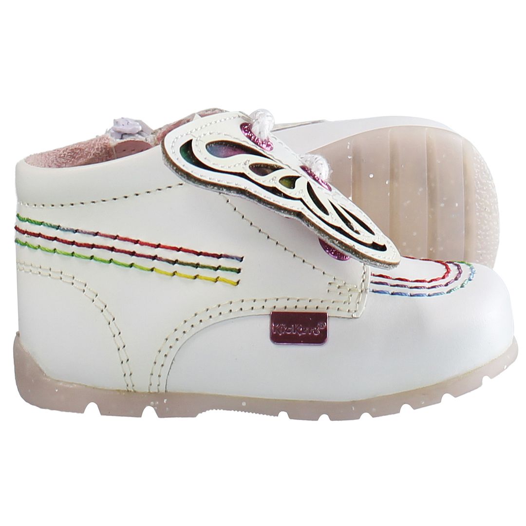 Kickers Hi Faires Kids White Boots