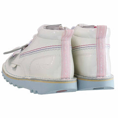 Kickers Kick Hi Fleur Kids White Boots