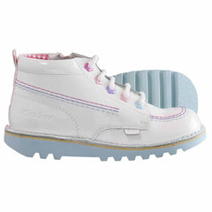 Kickers Kick Hi Fleur Kids White Boots