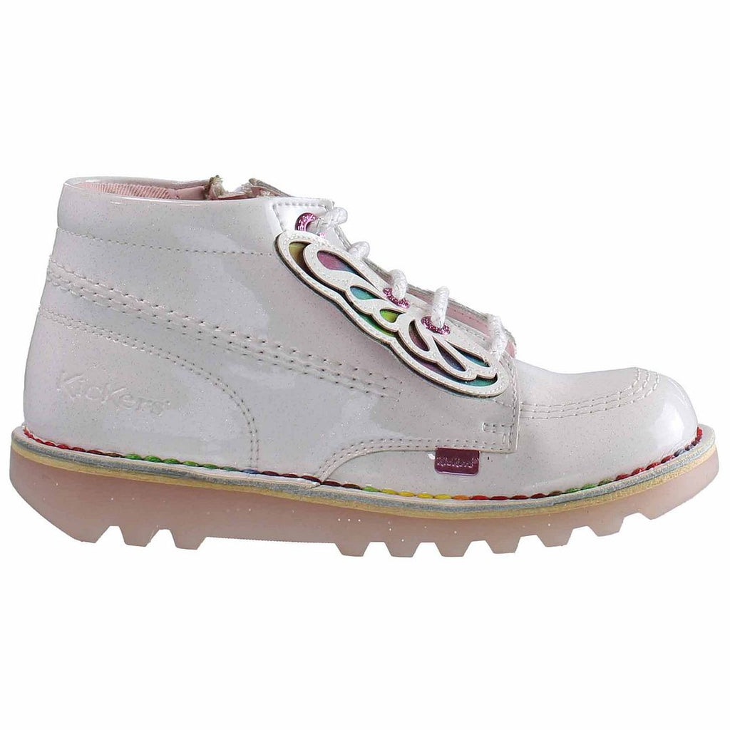 Kickers Hi Classic Kids White Boots