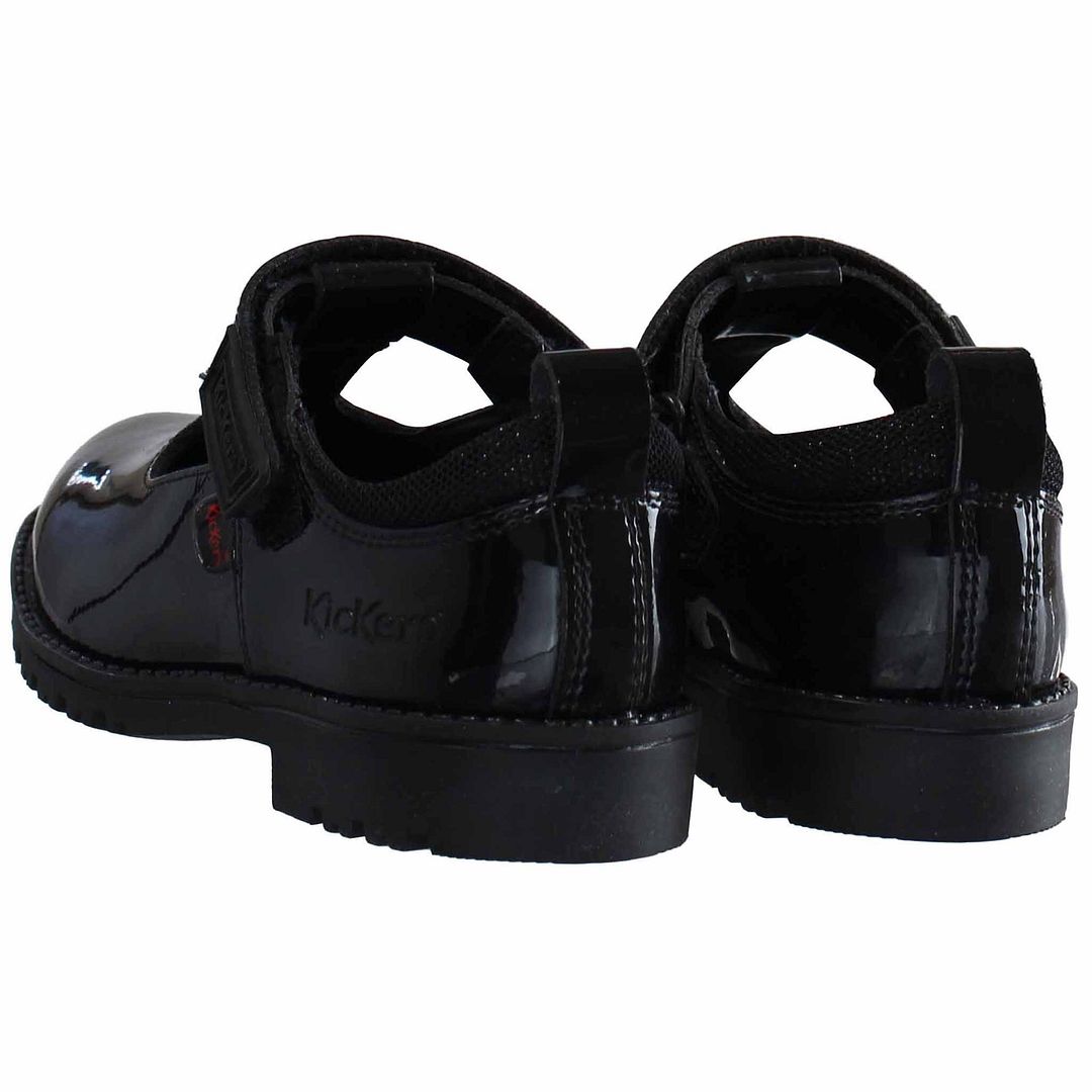 Kickers Lachly T-Bar Kids Black Shoes