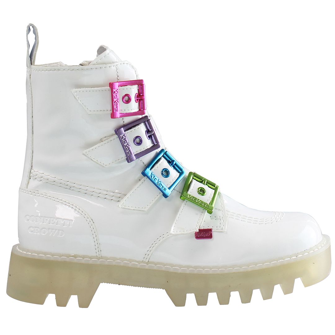 Kickers x Confetti Crowd Kizzie Higher Womens White Boots