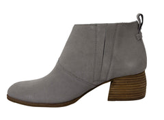 Toms Leilani Grey Block Heel Boots - Womens