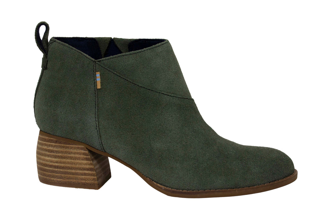 Toms Leilani Olive Block Heel Boots - Womens