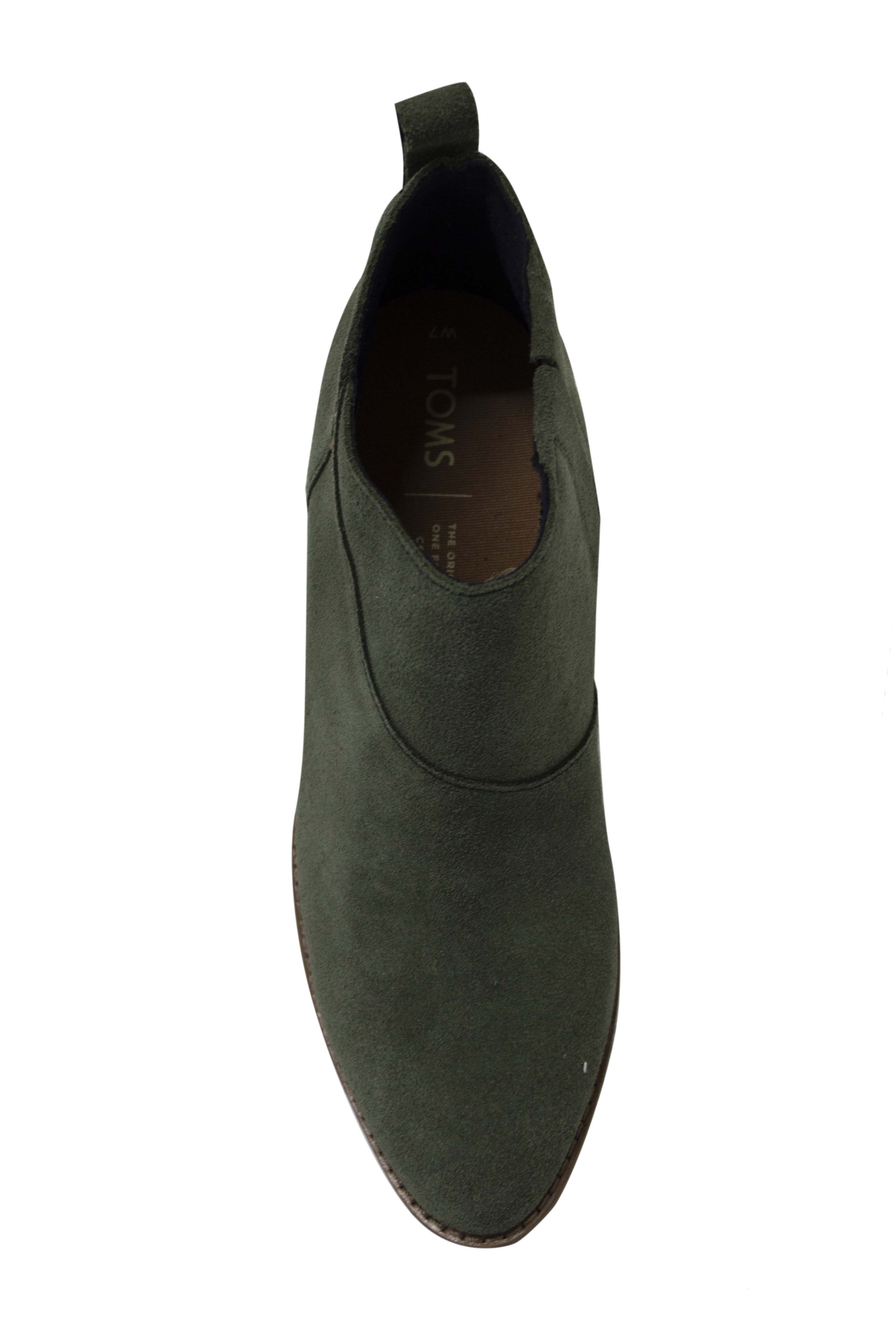 Toms Leilani Olive Block Heel Boots - Womens