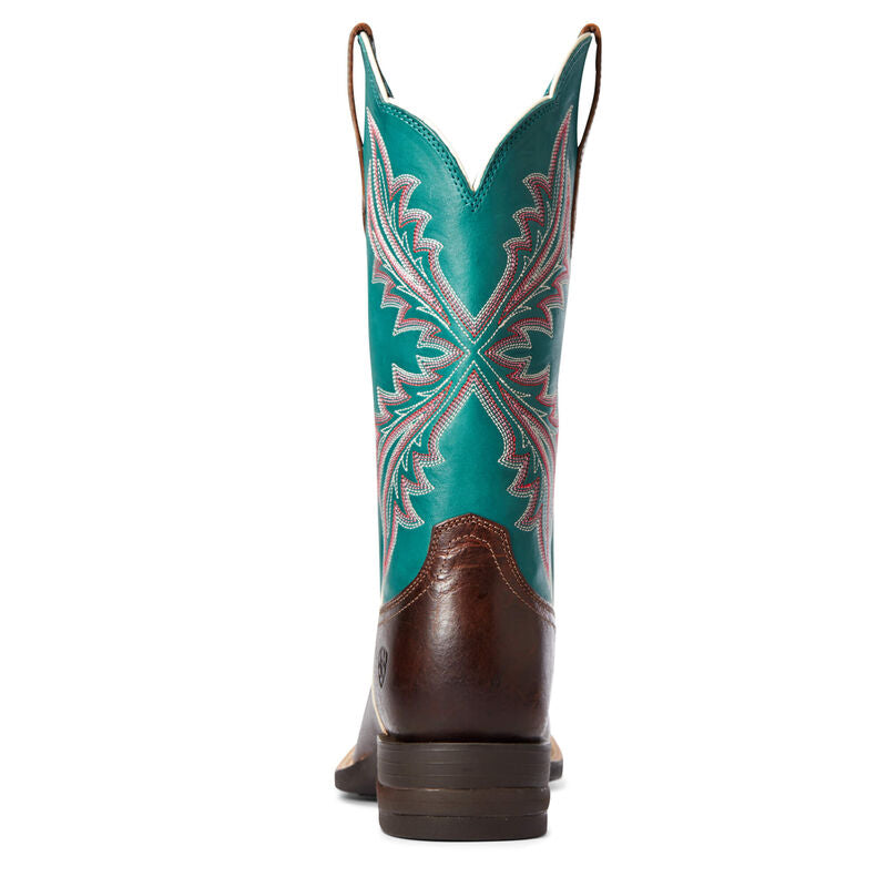 Ariat West Green Brown Patina/Blue Grass Western Riding Multicolour Womens Boots