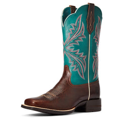 Ariat West Green Brown Patina/Blue Grass Western Riding Multicolour Womens Boots