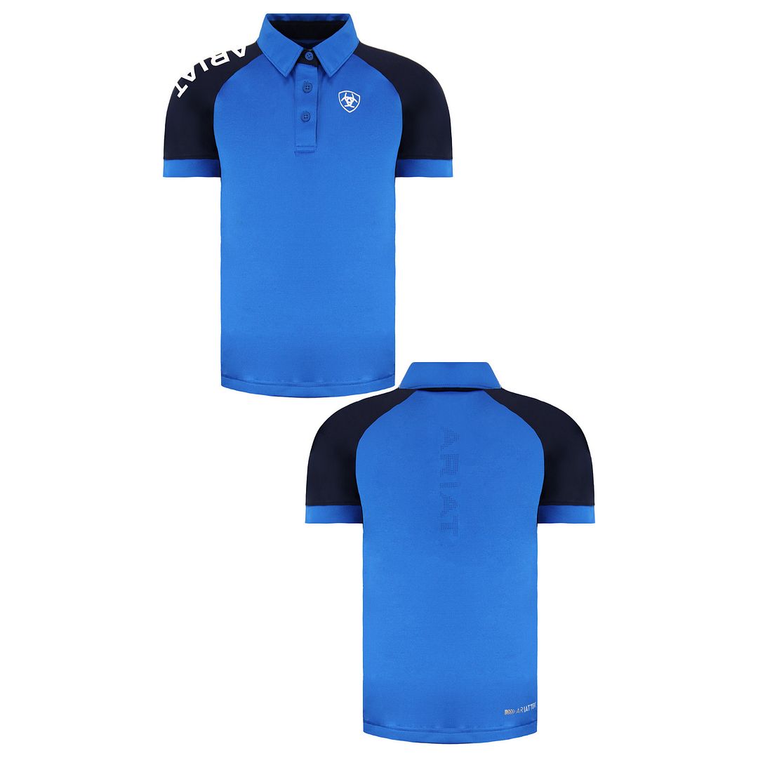 Ariat Team 3.0 Kids Blue Polo Shirt