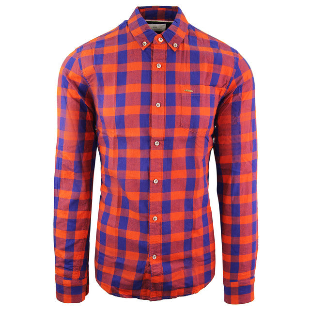 Scotch & Soda Checked Mens Orange Shirt