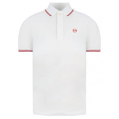 Sergio Tacchini Iconic Stripe Mens White/Red Polo Shirt