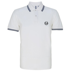 Sergio Tacchini Iconic Stripe Mens White/Blue Polo Shirt