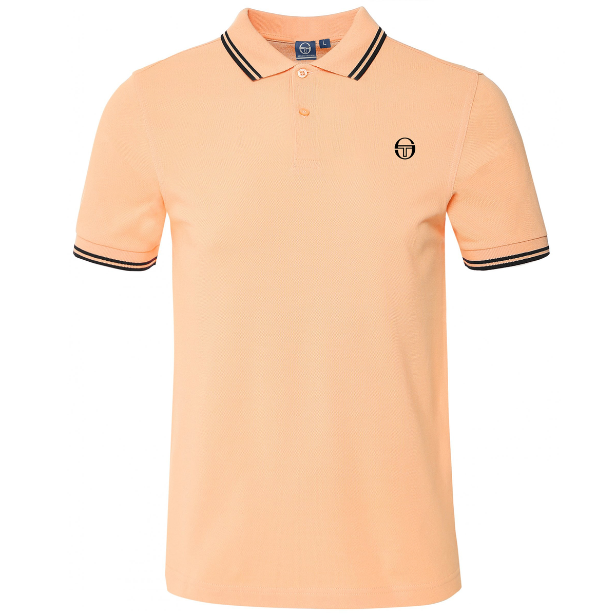 Sergio Tacchini Iconic Stripe Mens Peach/Black Polo Shirt