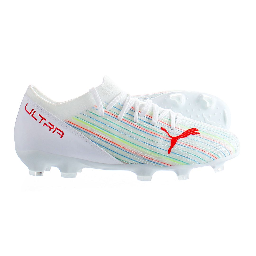 Puma Ultra 3.2 FG/AG Jr White Kids Football Boots