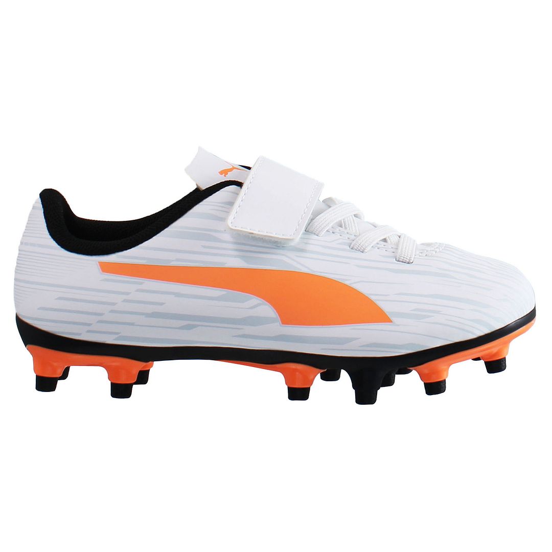 Puma Rapido III FG/AG V Kids White Football Boots