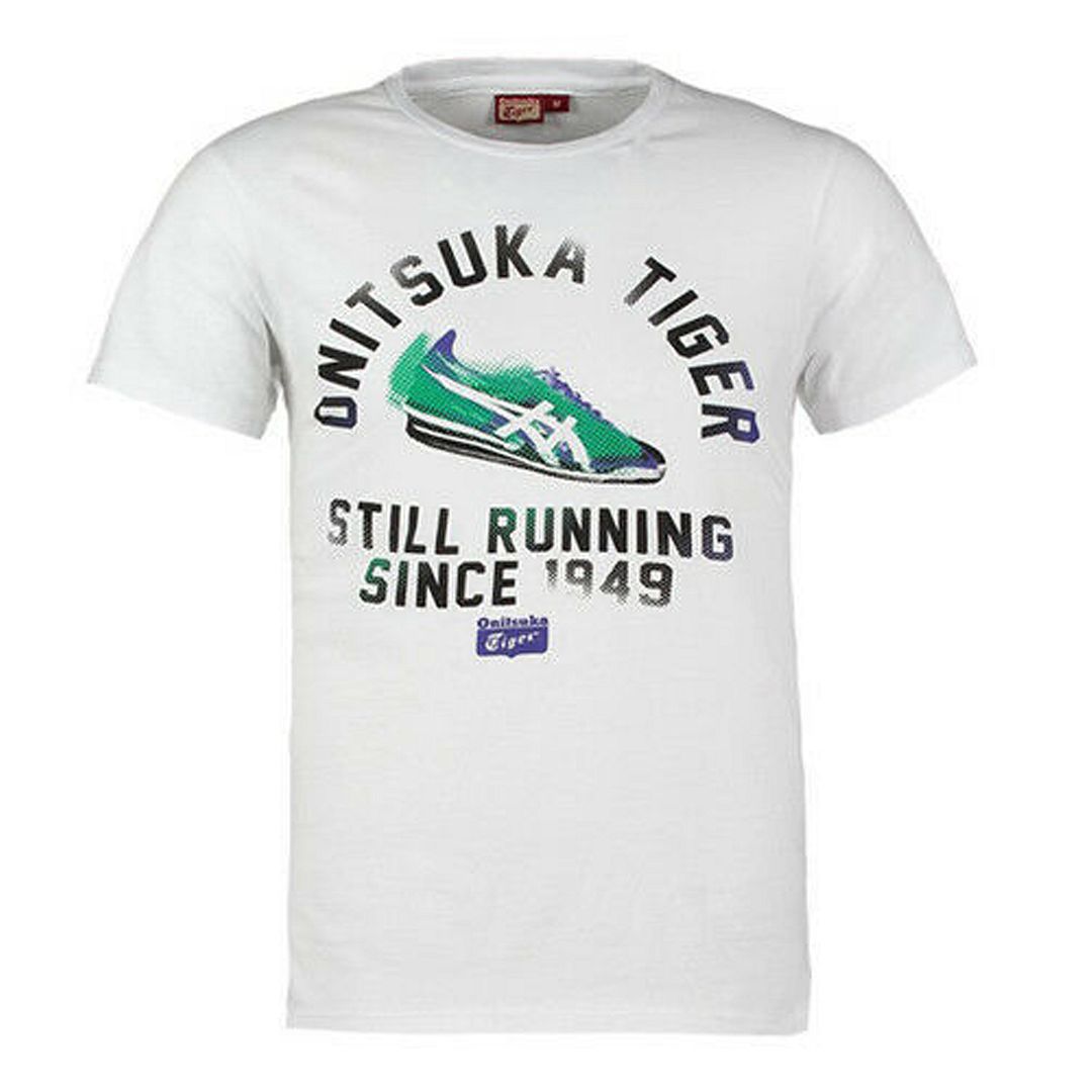 Onitsuka Tiger Graphic Short Sleeve Crew Neck White Mens T-Shirt 121157 WHITE
