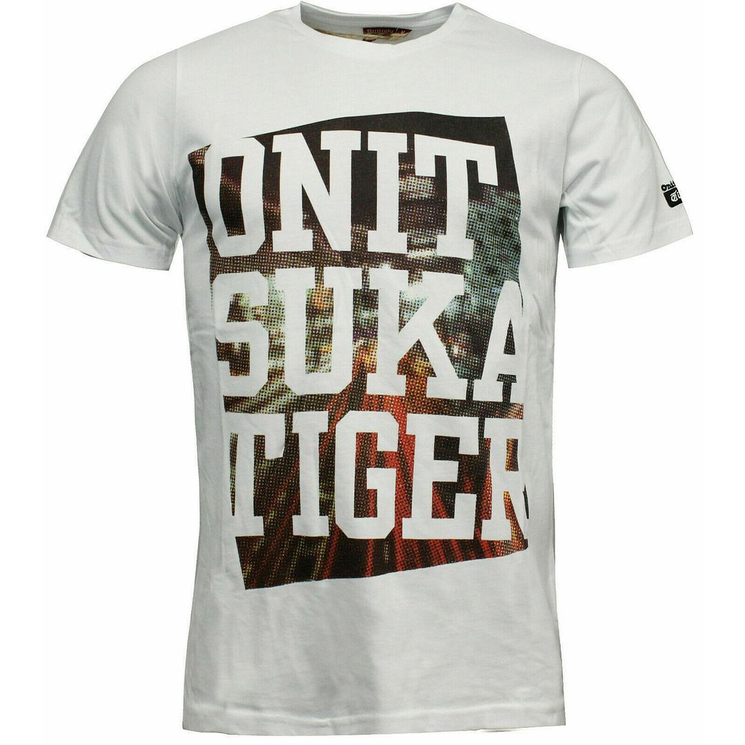 Onitsuka Tiger Mens White Printed T-Shirt