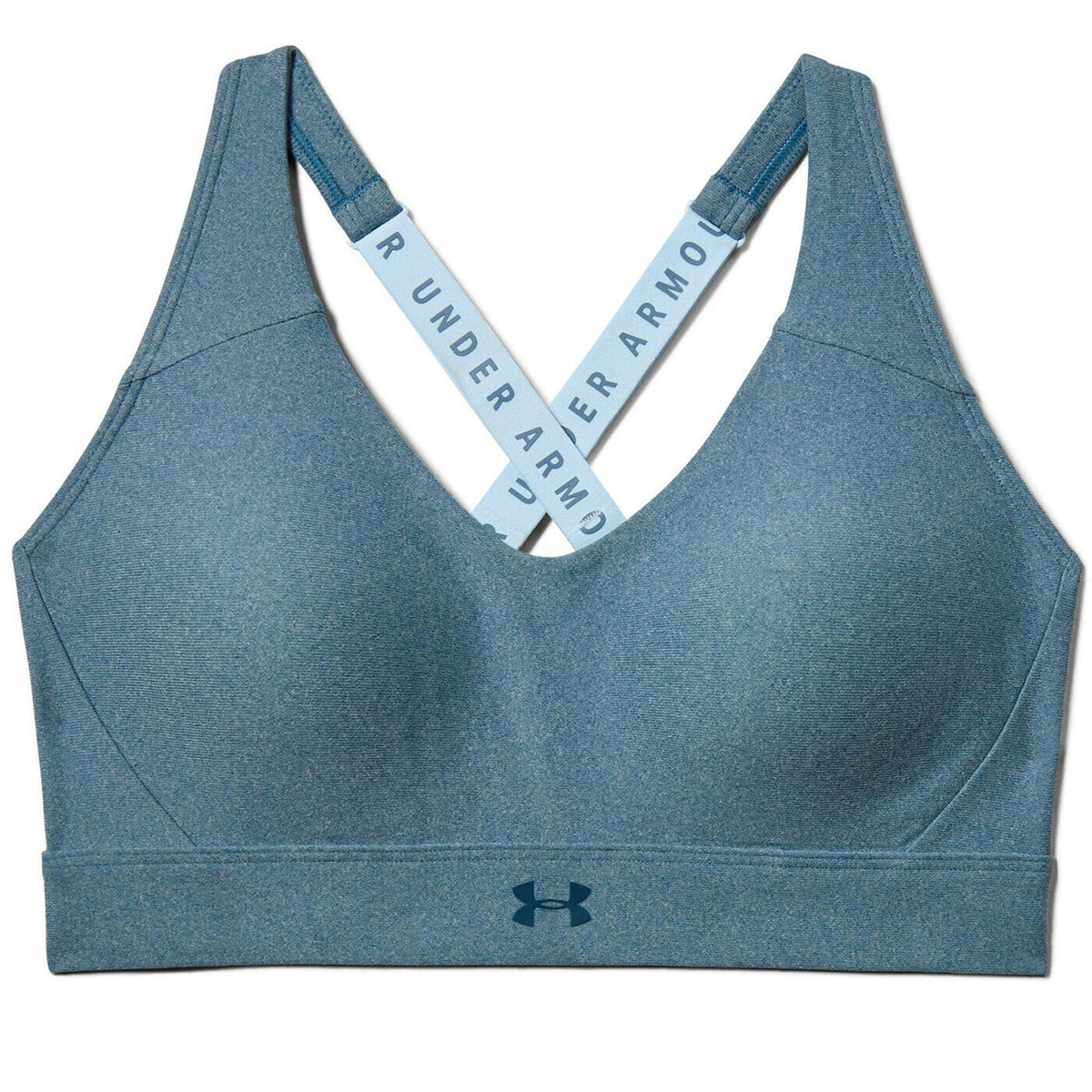 Under Armour Vanish Mid Heathered Womens Blue Sports Bra