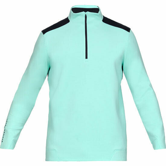 Under Armour Storm Play Off Mens Cold Gear Loose Turquoise Golf Top