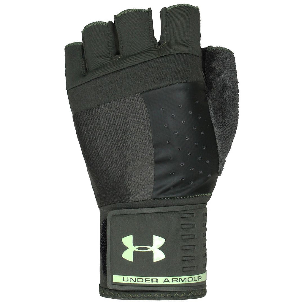 Under Armour Adjustable Mens Black/Green Weightlifting Gloves