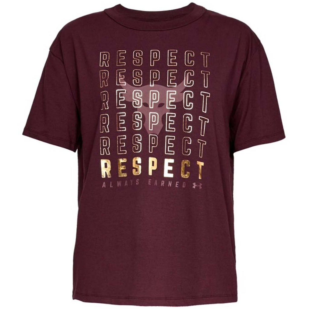 Under Armour x Project Rock Respect Womens Burgundy T-Shirt