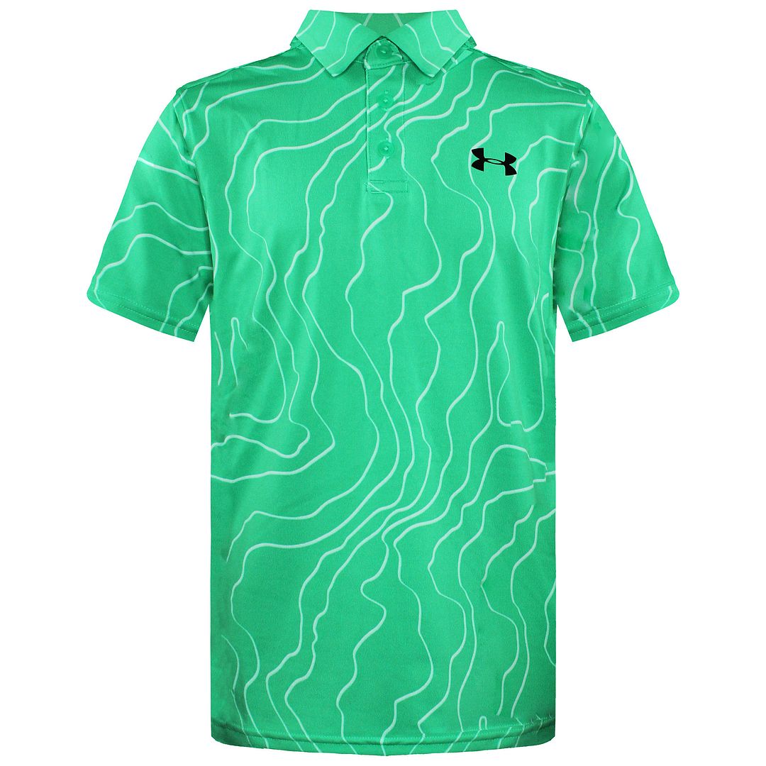 Under Armour Short Sleeve Green Collared Kids PlayOff Polo Shirt 1350170 299