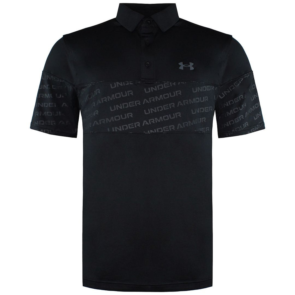 Under Armour Black Collared Mens Playoff 2.0 Blocked Polo Shirt