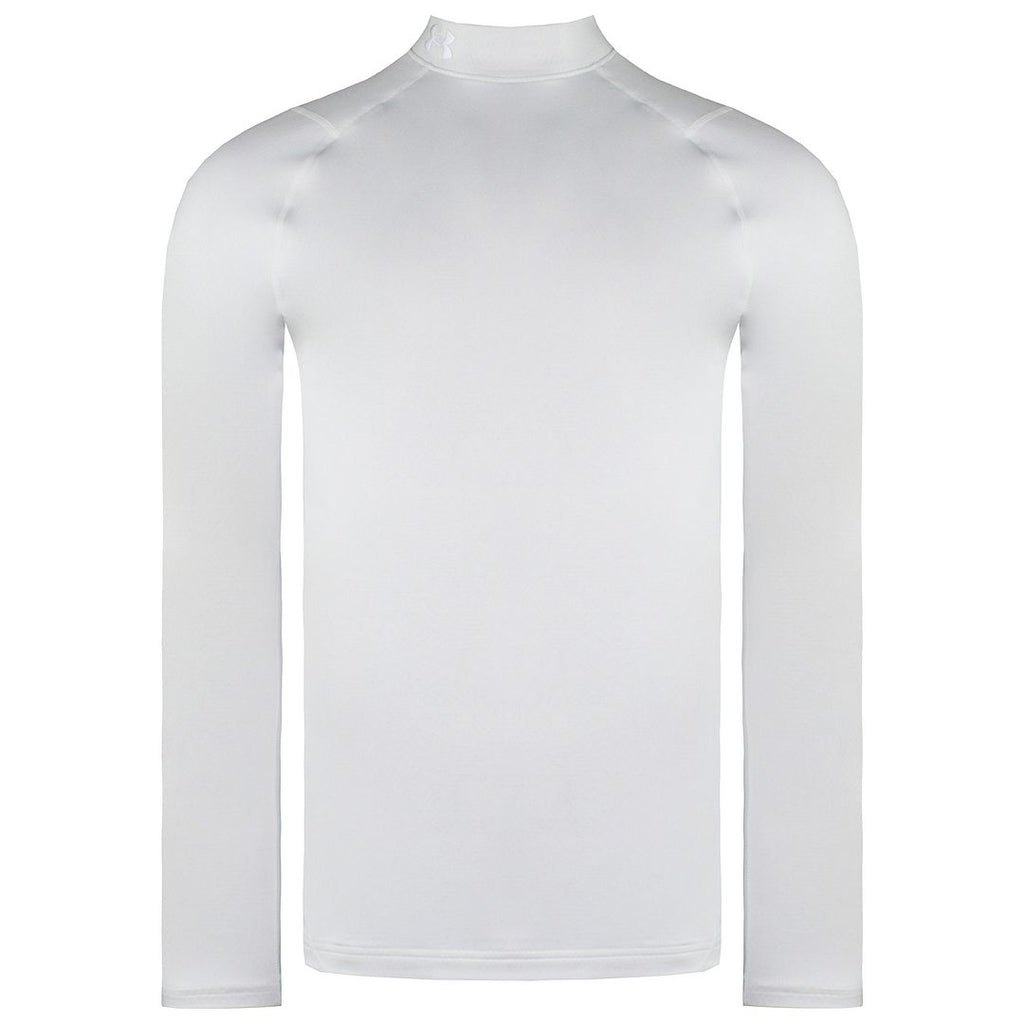 Under Armour ColdGear Infrared Fitted Mens White Golf Mock Baselayer