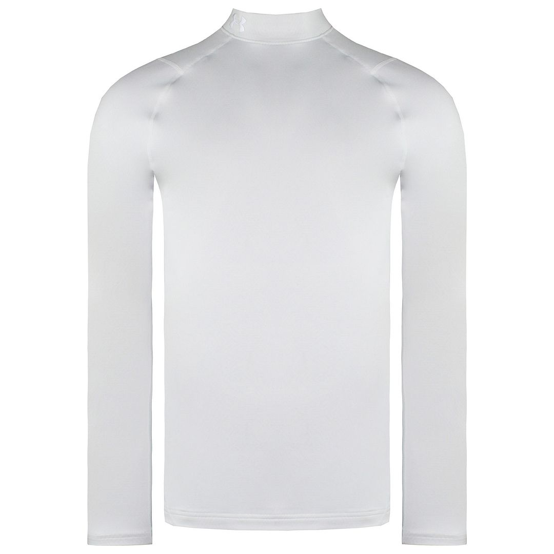 Under Armour ColdGear Infrared Fitted Mens White Golf Mock Baselayer