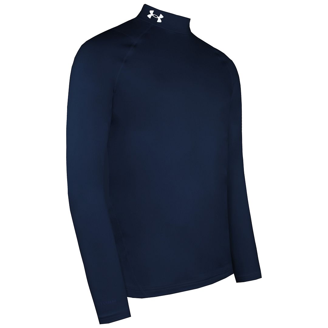 Under Armour ColdGear Winfrared Fitted Mens Navy Golf Mock Baselayer
