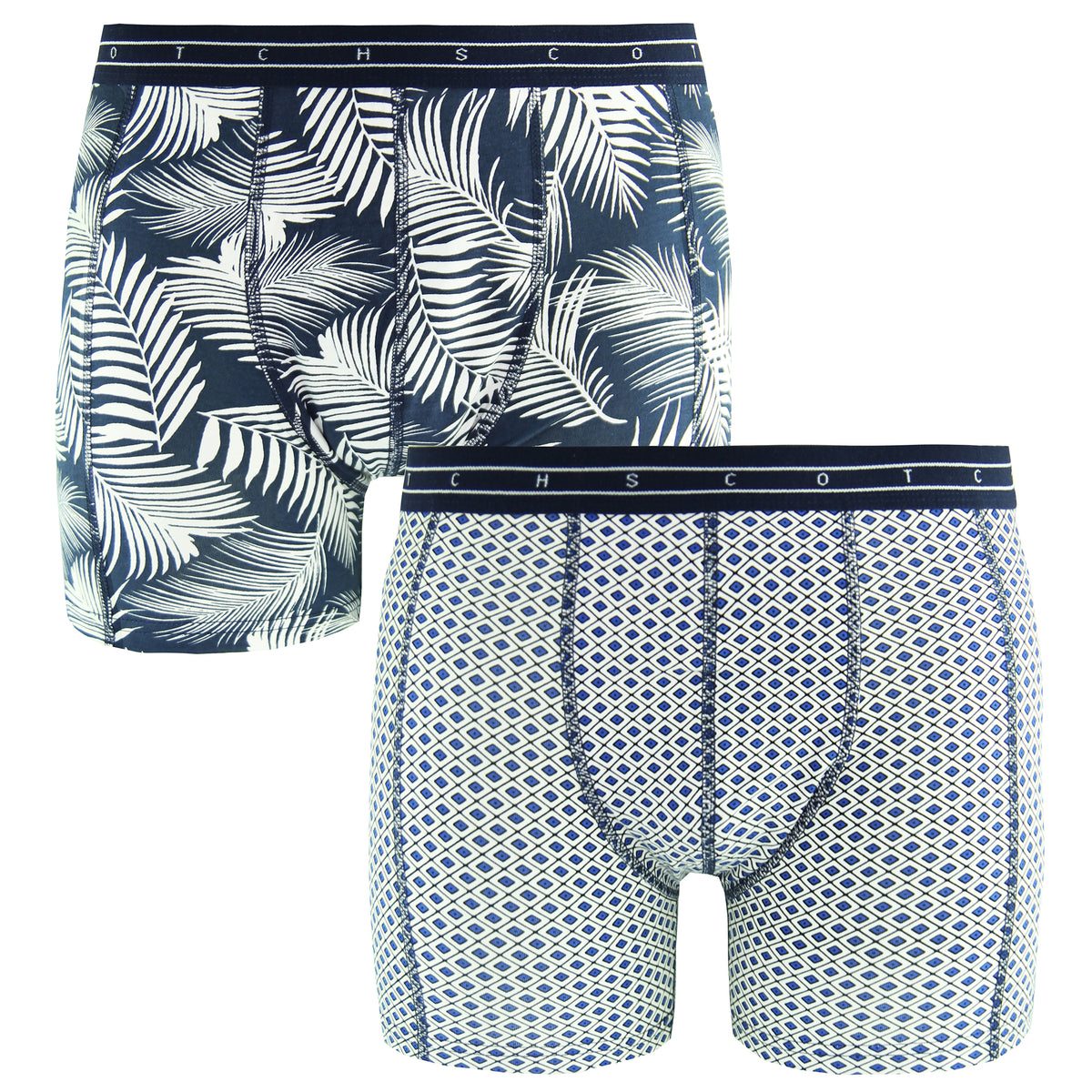 Scotch & Soda 2-Pack Printed Mens Blue Boxer Pants