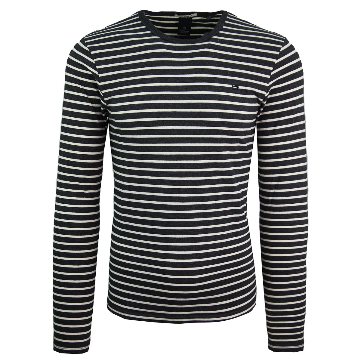 Scotch & Soda Printed Mens Stripe Grey Top