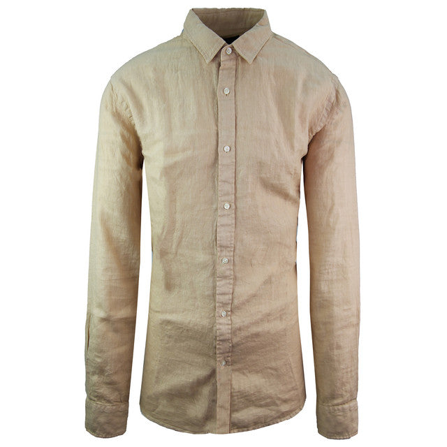 Scotch & Soda Garment-Dyed Regular Mens Sand Shirt