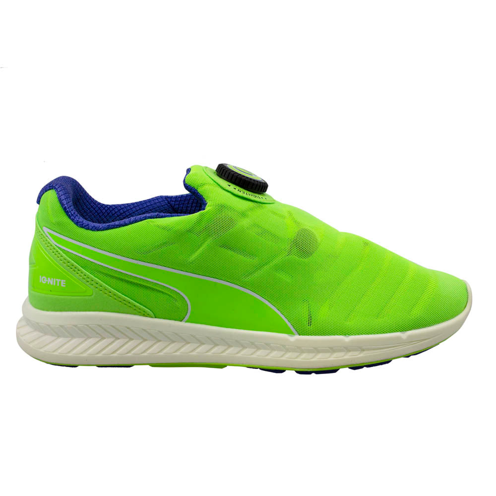 Puma Ignite Disc Slip On Low Green Trainers Running Shoes - Mens