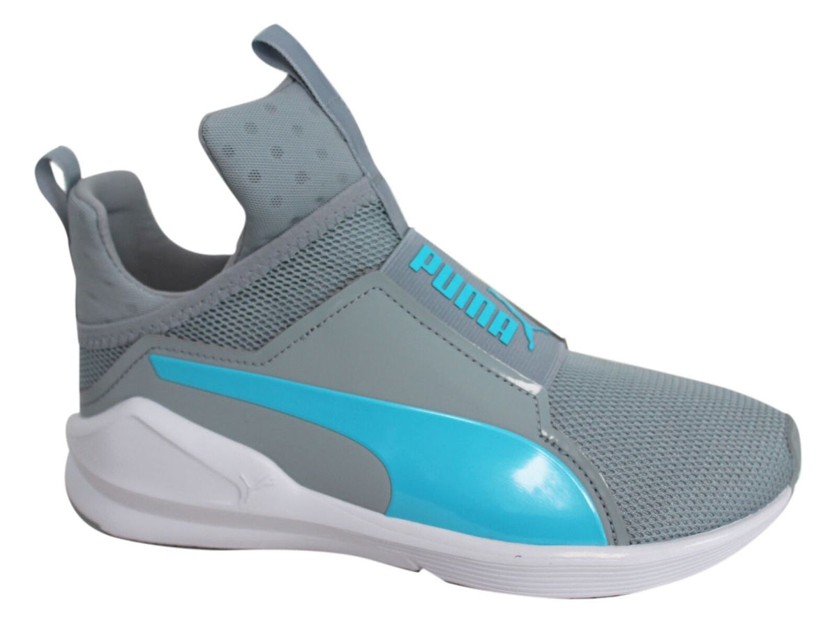 Puma Fierce Core Slip On Grey Blue Womens Mesh Dance Trainers 188977 09 Y14A