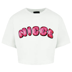 Nicce Caddel Womens White Cropped Top