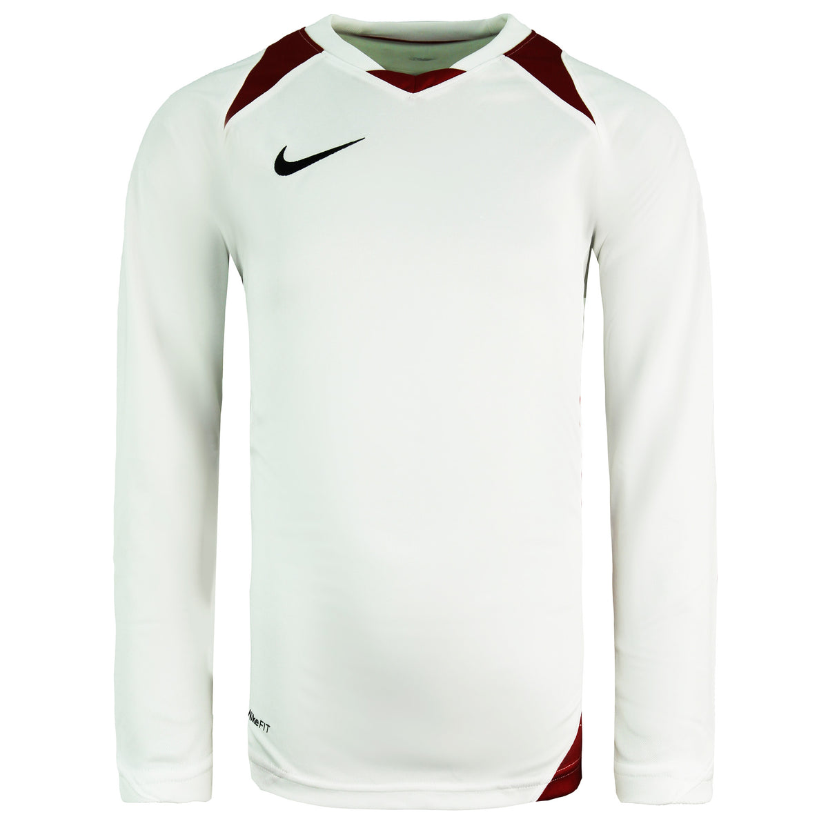 Nike Dri-Fit Long Sleeve Shirt Kids Boy Red White Football Top 252541 102