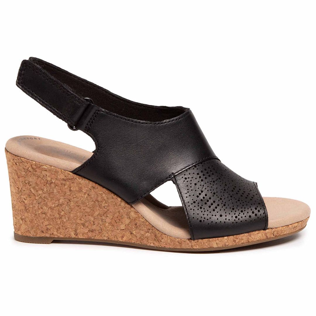 Clarks Lafley Joy Womens Black Wedges