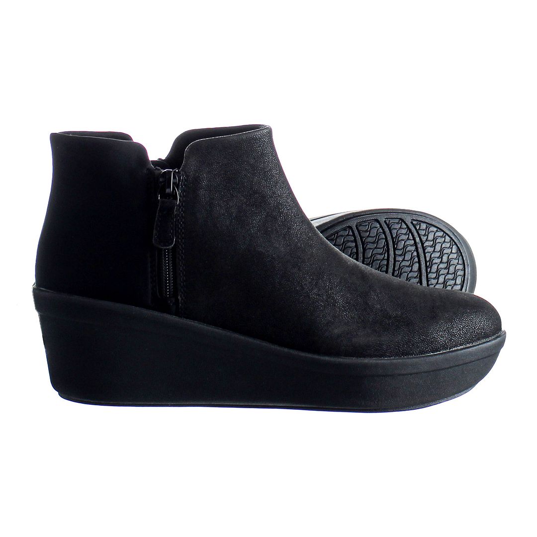 Clarks Step Rose Womens Black Boots