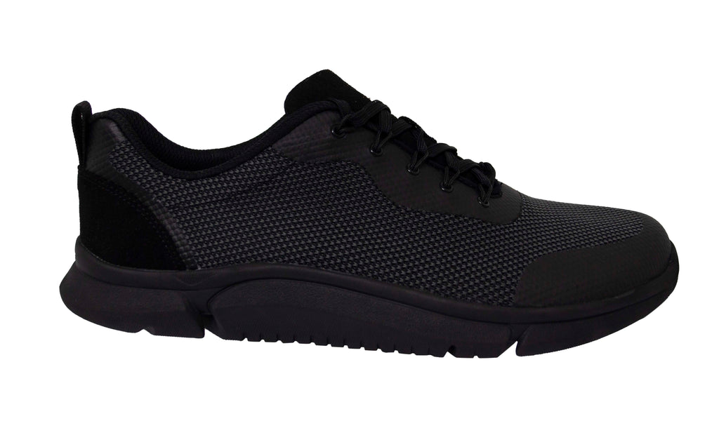 Clarks Triken Jump Black Textile Low Lace Up Trainers - Mens