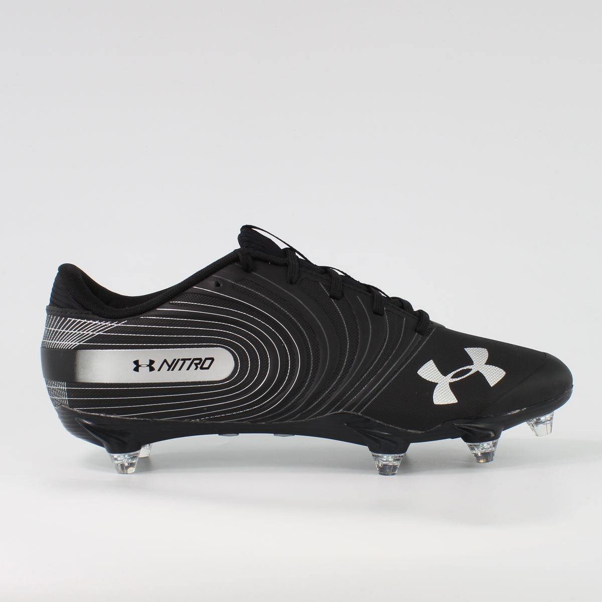 Under Armour Tean Nitro Low D Black Leather Mens Football Boots 3021433 002