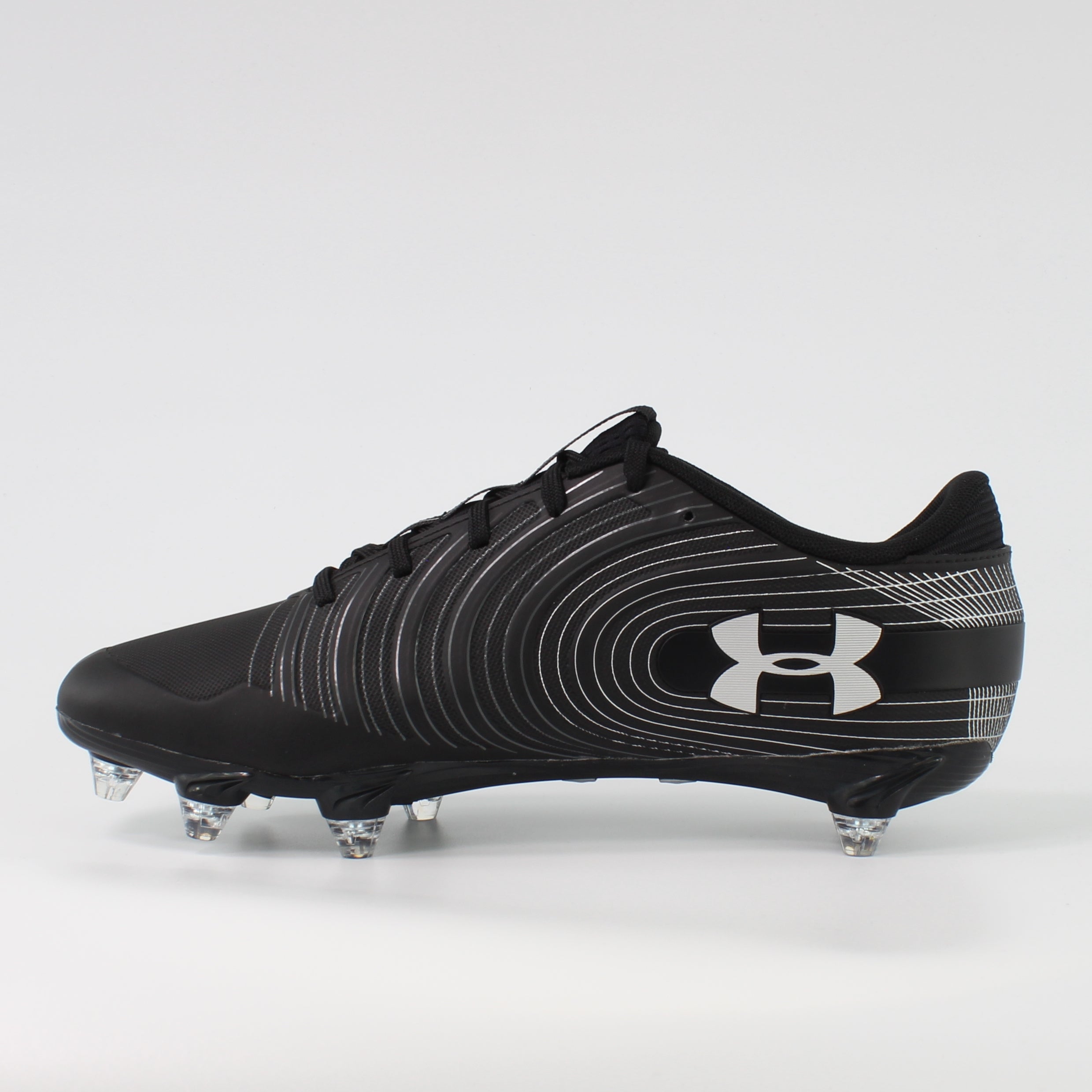 Under Armour Tean Nitro Low D Black Leather Mens Football Boots 3021433 002