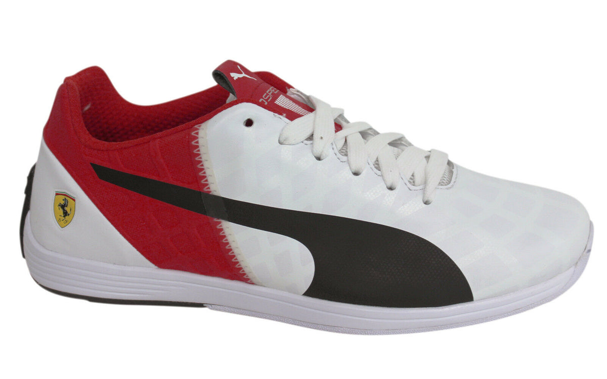 Puma evo SPEED 1.4 Lace Up White Red Leather Mens Trainers 305555 03 B90A