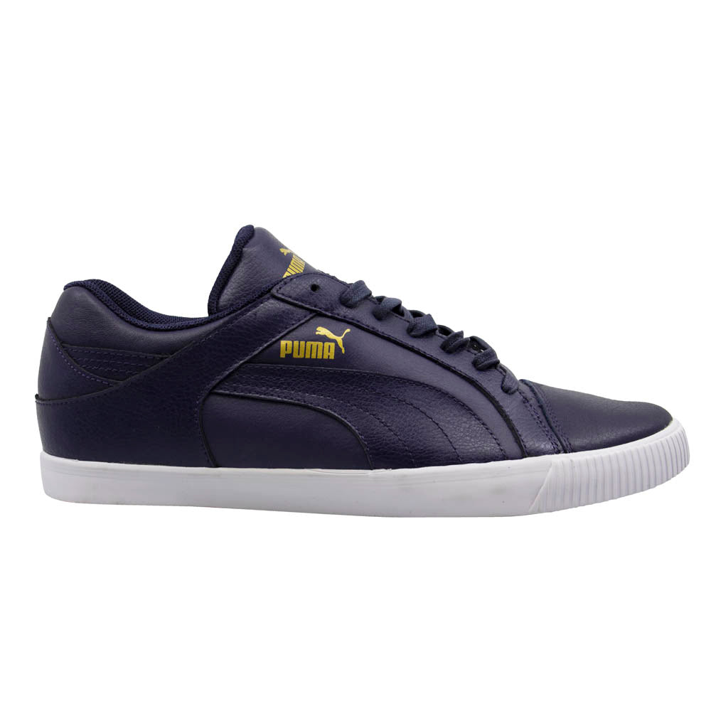 Puma Street Jump Lo JPD Navy Blue Leather Low Lace Up Mens Trainers 356526 02