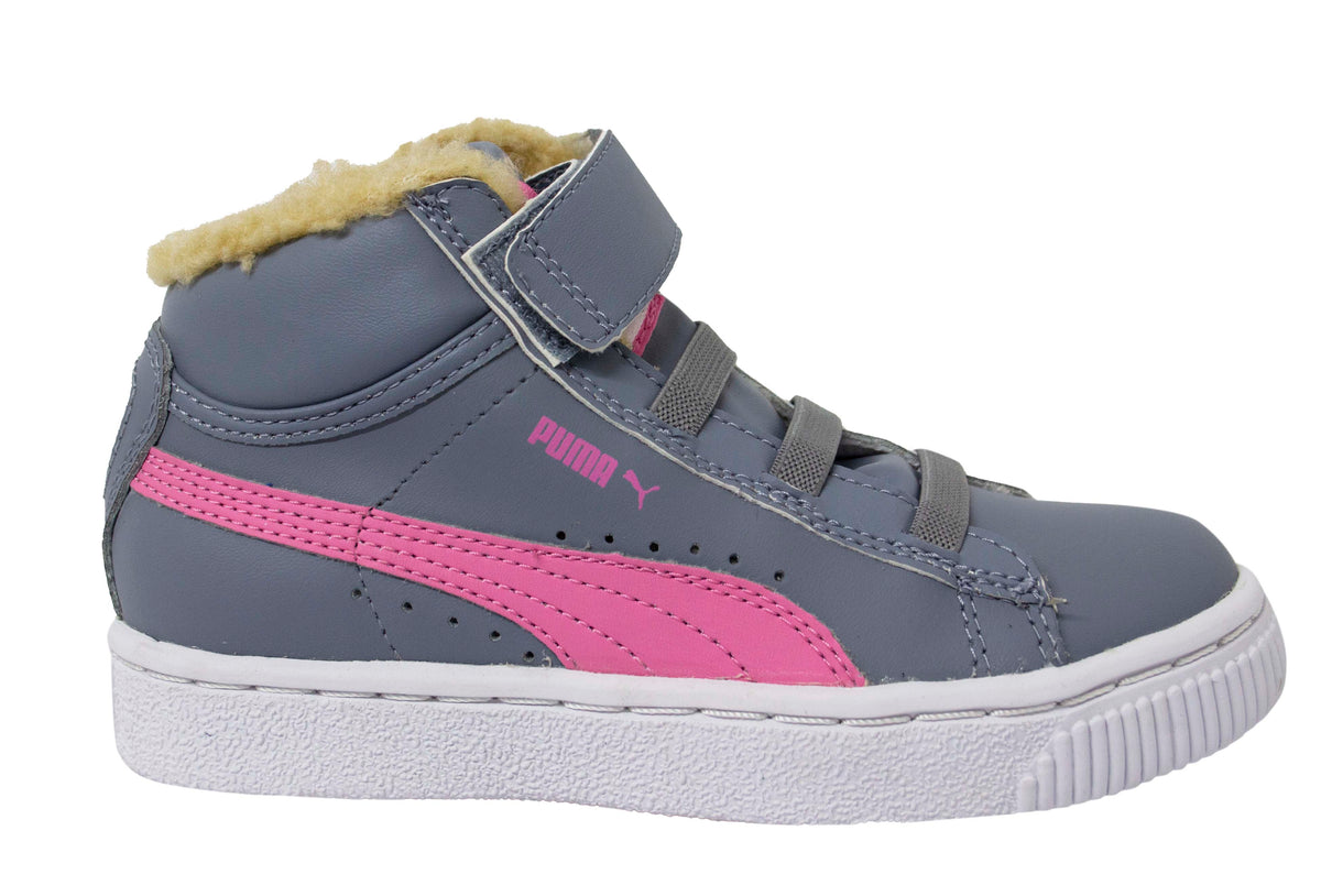 Puma Mid L Winter Kids Grey Trainers