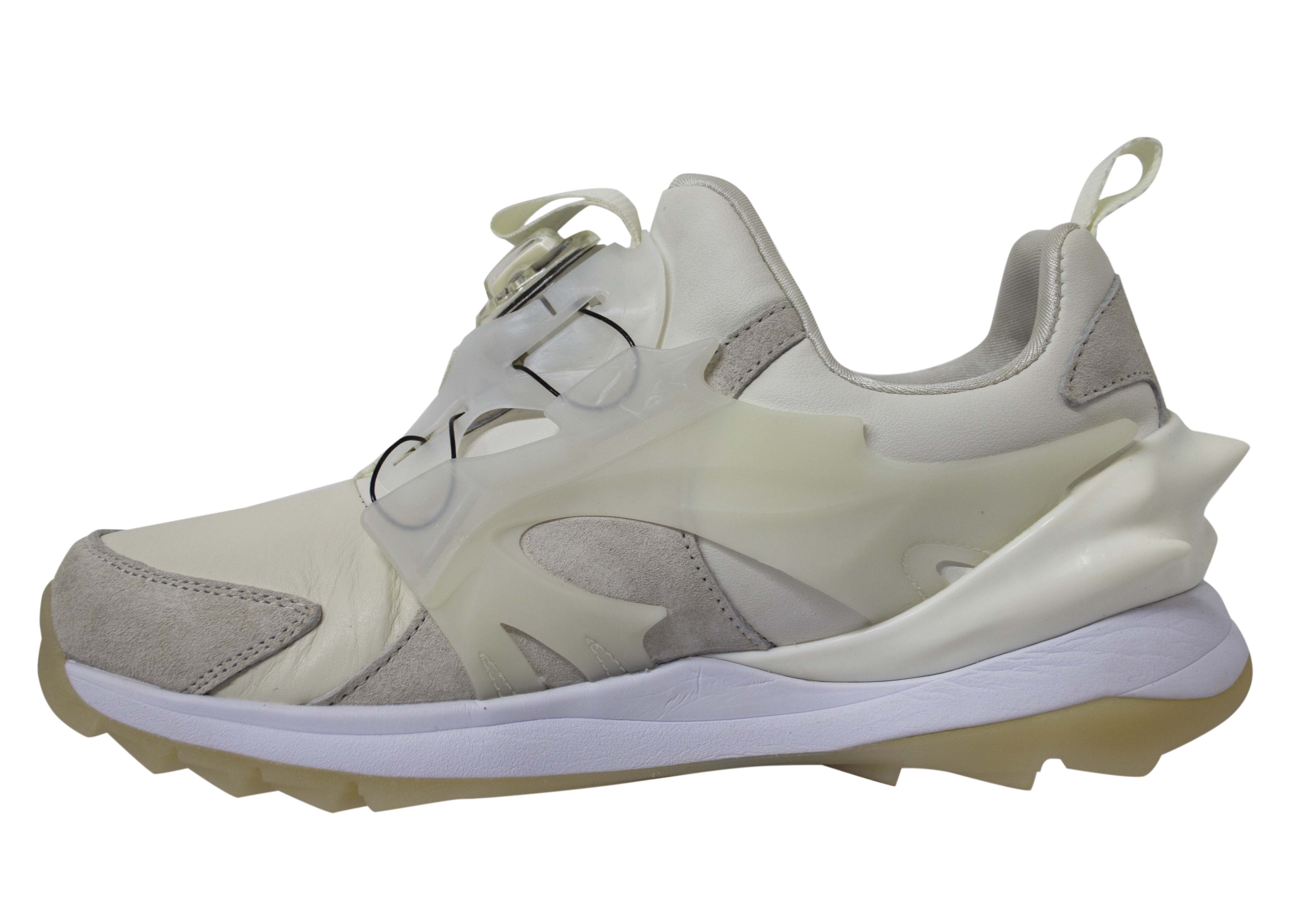 Puma Disc Swift Tech Slip On White Leather Mens Running Trainers 356904 01