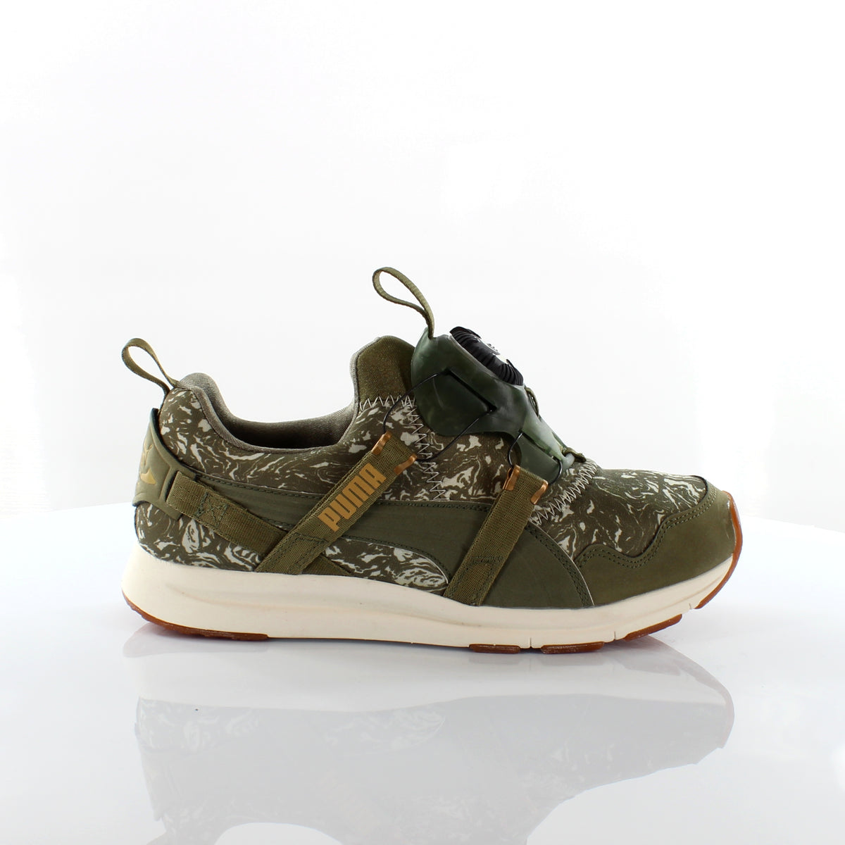 Puma Disc NC Swirl Textile Womens Olive Trainers