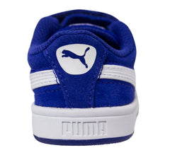 Puma Suede S V Kids Blue Suede Leather Hook And Loop Lace Up Trainers 359452 03