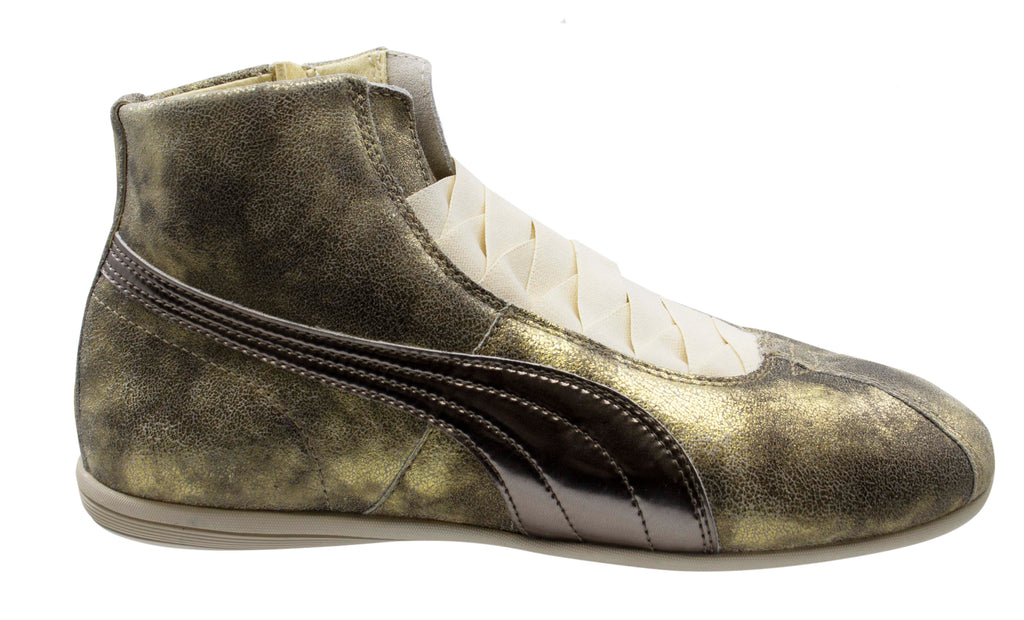 Puma Eskiva Mid Metallic Womens Gold Trainers