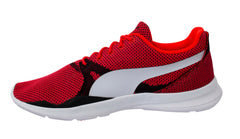 Puma Duplex Evo Knit Red Textile Mens Lace Up Trainers 362043 01